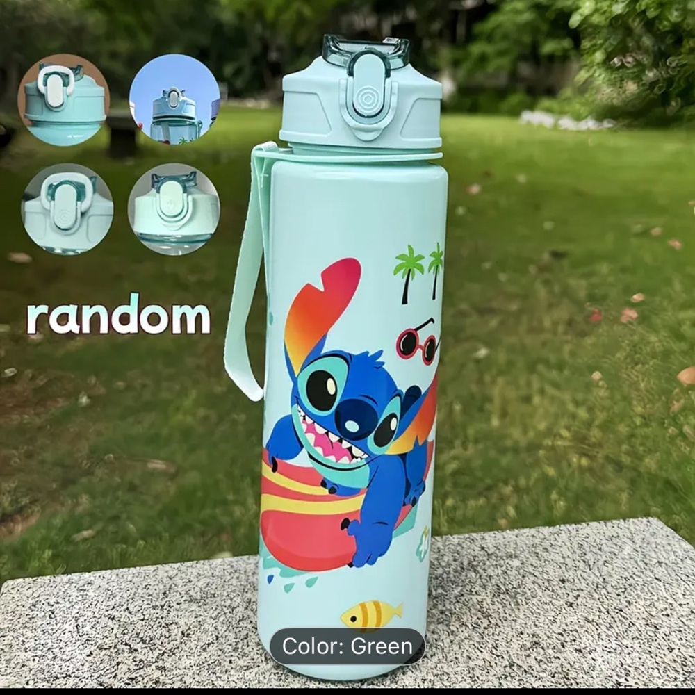 NWT GREEN Colorful STITCH Water Bottle 27oz
